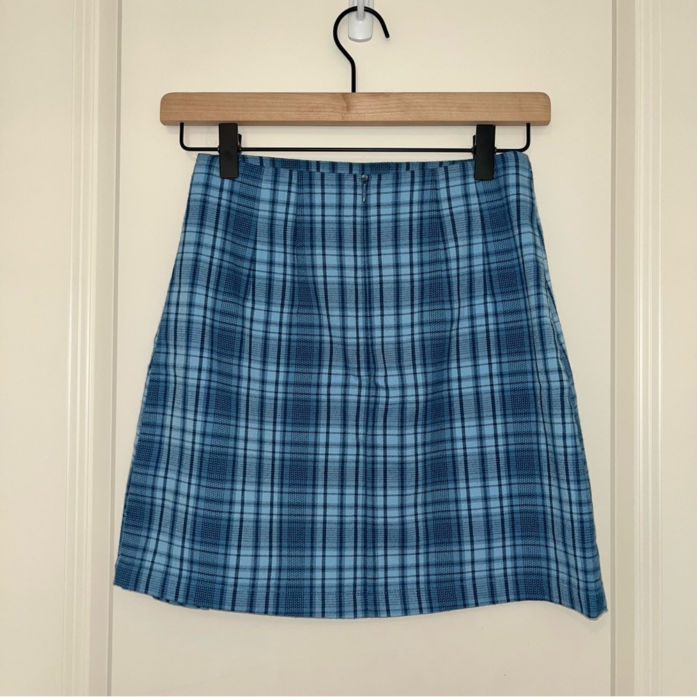Brandy Melville Blue Plaid Cara Skirt - Picture 3 of 4
